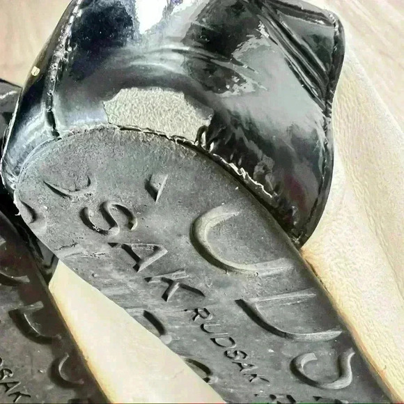 RUDSAK BLACK WHITE FLAT LEATHER LOAFERS ROUND  TOE FLAT SHOES SIZE 38 - Picture 5 of 11